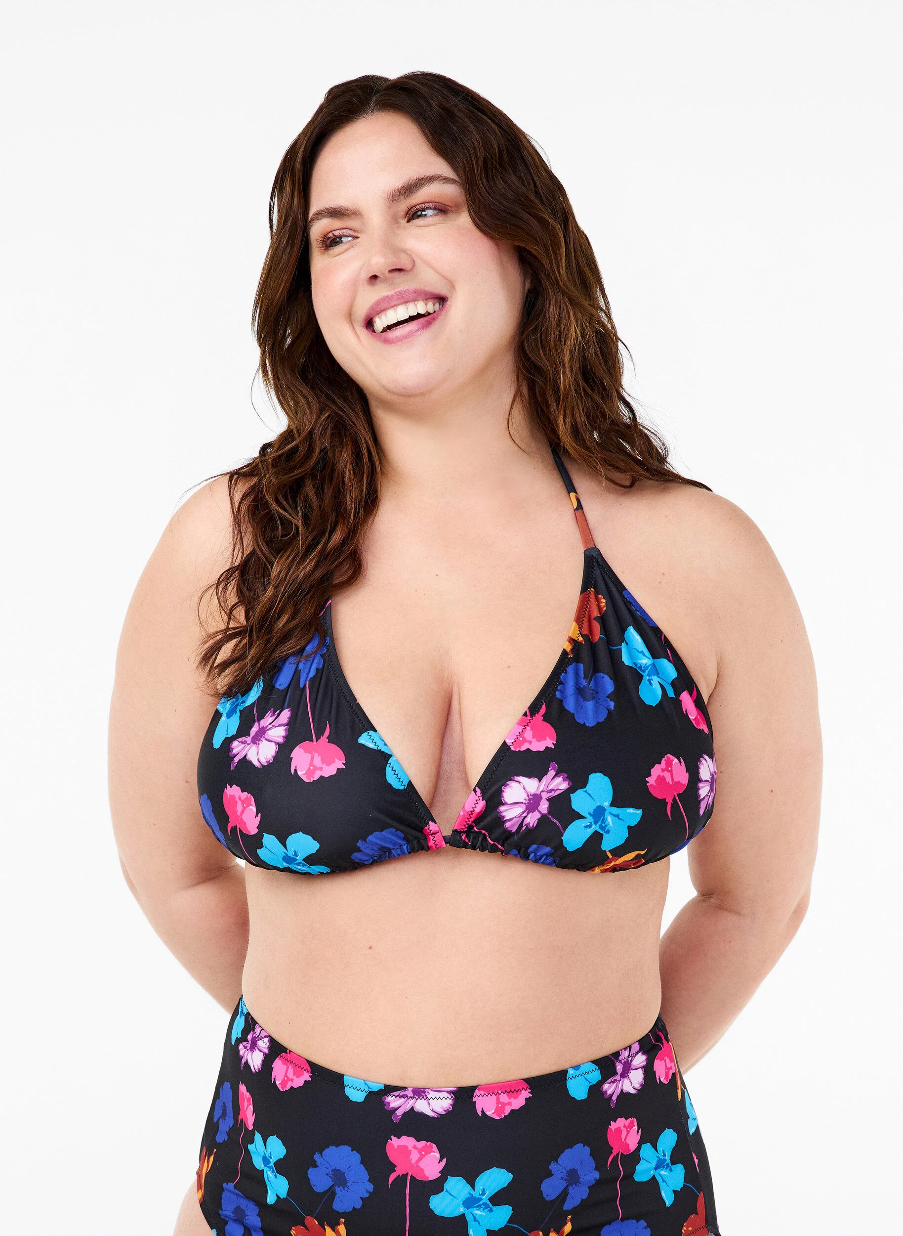 Trekants bikini bh med print