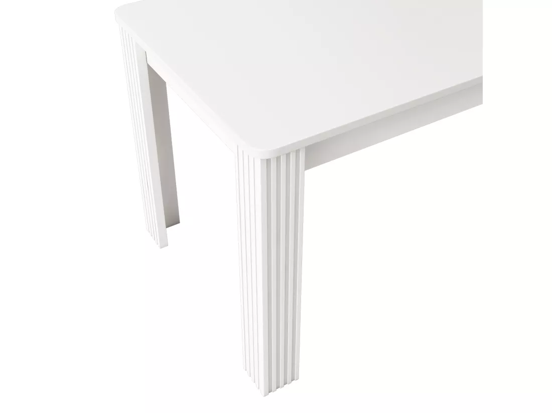 Table à manger rectangulaire 4 à 6 couverts - Bois massif - 117 x 68 x 75 cm - Blanc