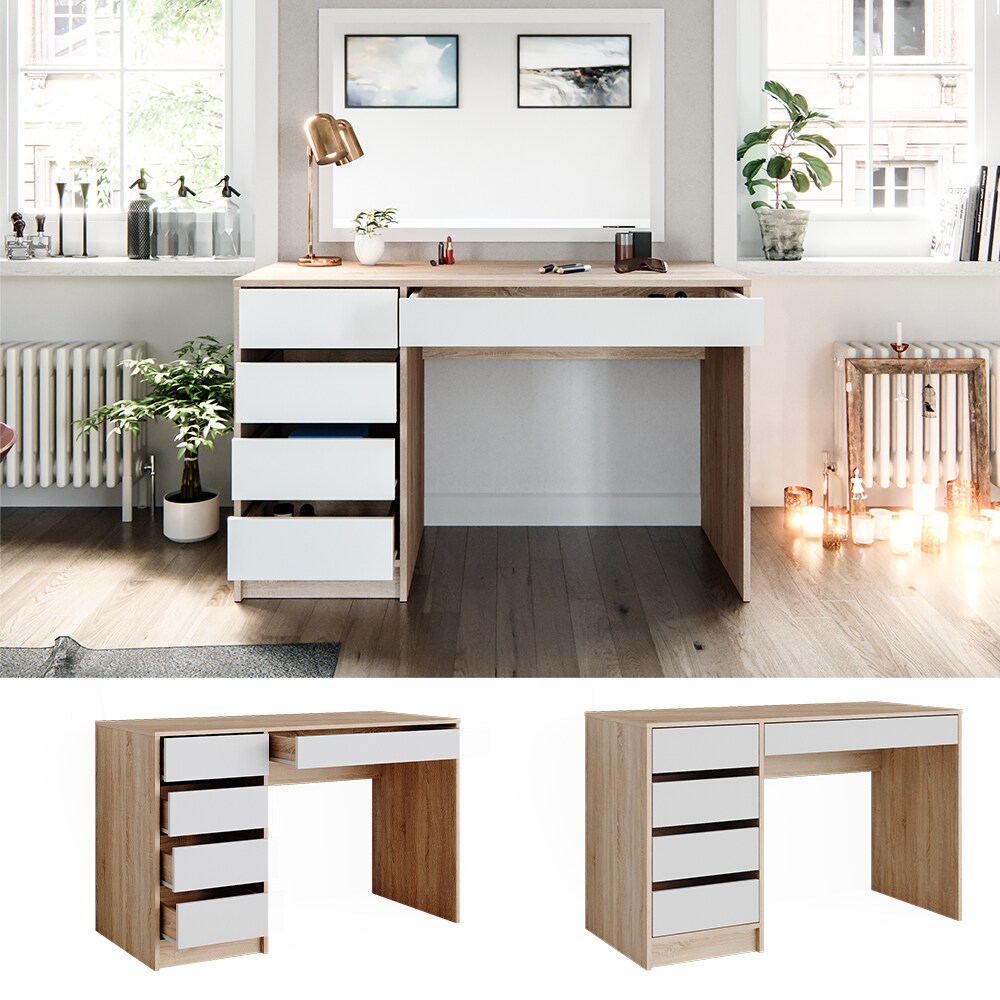 Vicco Schminktisch Sherry Sonoma Weiß 120 x 75 cm Schlafzimmer