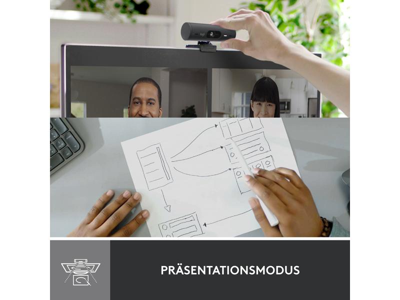 Logitech Webcam Brio 500 Graphite Full HD-Webcam mit RightLight 4 und HDR