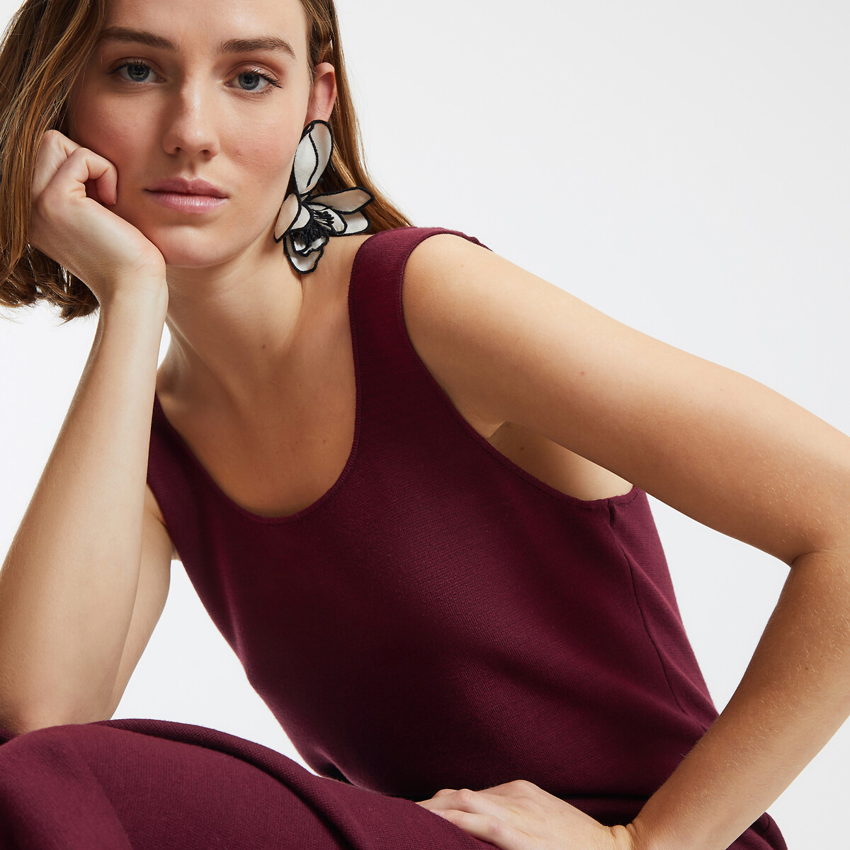 COLEÇÕES LA REDOUTE<br>Vestido longo justo e sem mangas