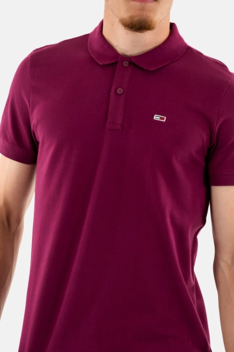 Polos tommy jeans slim placket vvk valley grape