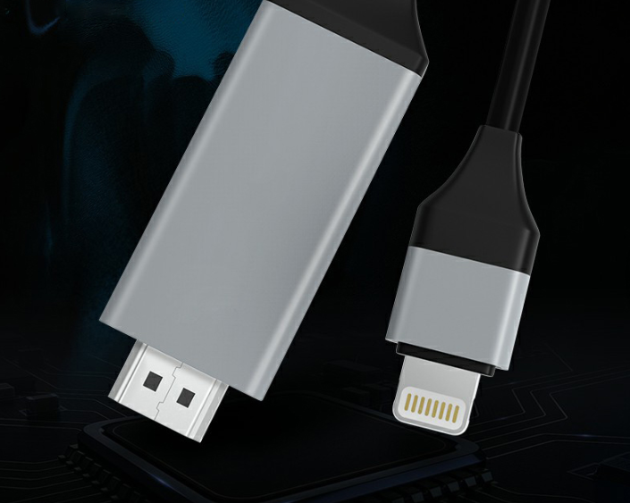 (2m) Lightning auf HDMI 1080p Konverter Adapter Kabel für Apple iPhone / iPad - Schwarz