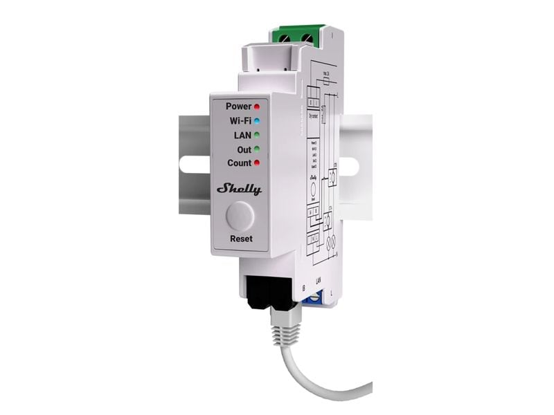 Shelly Einphasen-Energiezähler WiFi-Energy Meter 50 A 1-Pha LAN / WLAN Leistungsmessgerät