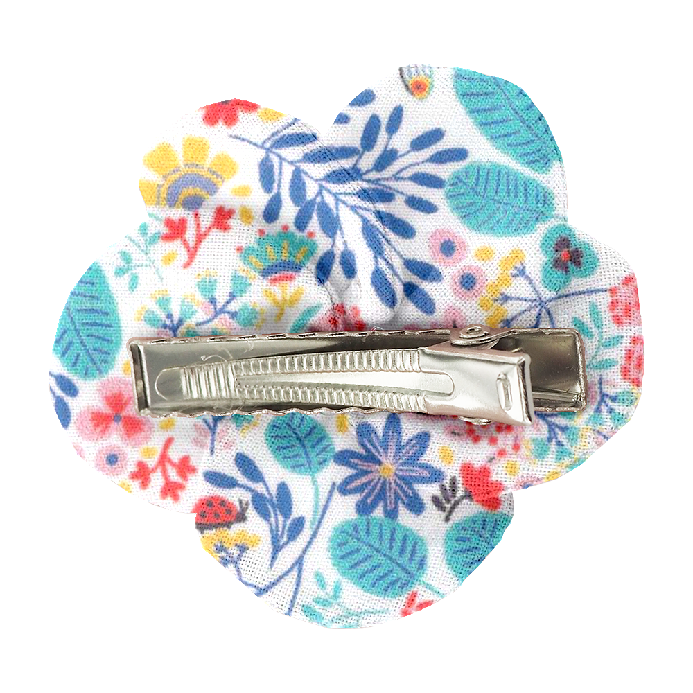 Petite Barrette Pétales De Fleur Champêtre Bleuté