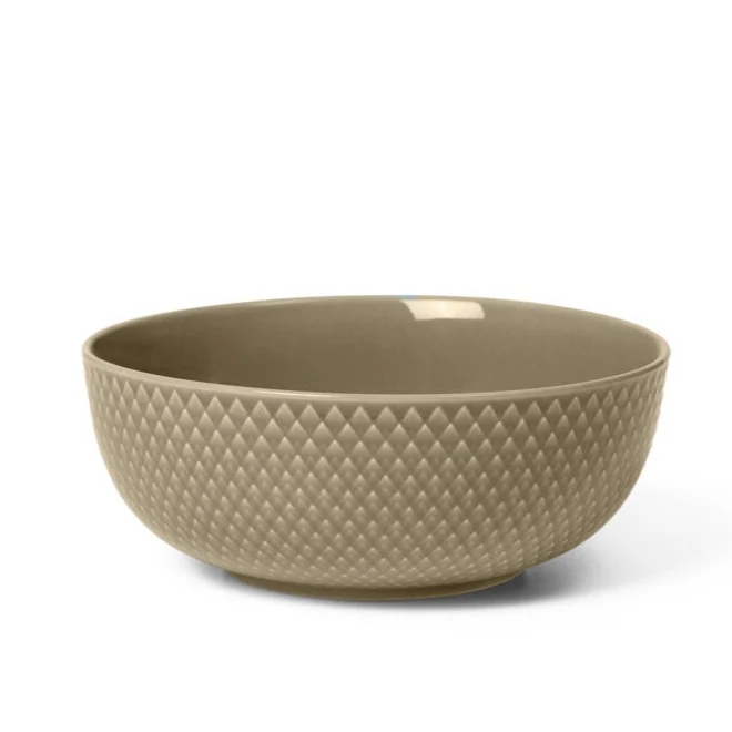 Lyngby Porcelæn  Rhombe Earth Skål, clay - Ø15.5 cm.
