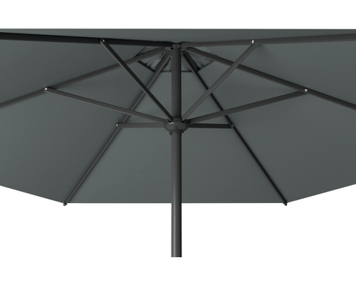 Nancy Soluna middenstokparasol, Ø 250 cm, polyester (PES), donkergrijs