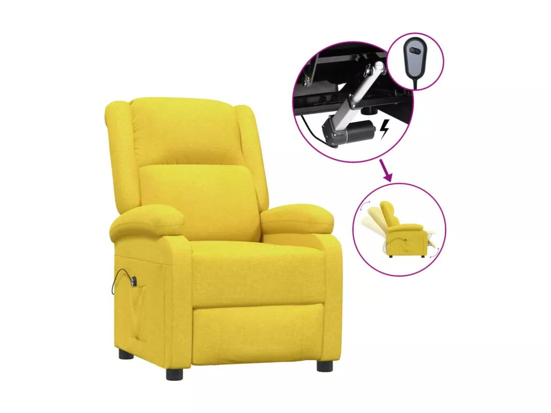 Fauteuil inclinable électrique Jaune Tissu