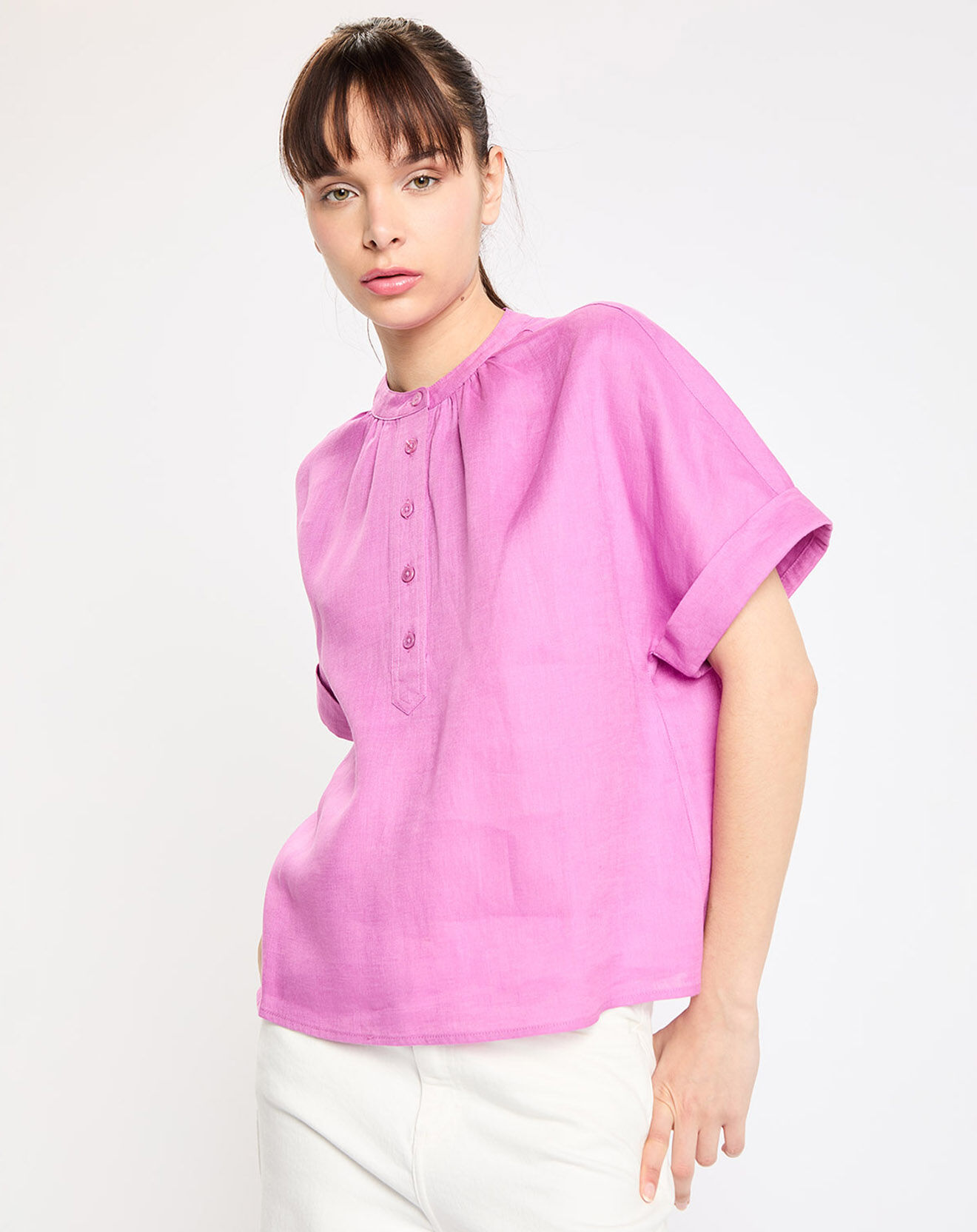Jodhpur Top  100% Lin Alicia rose