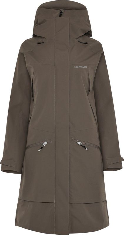 Didriksons Womens Ilma Parka 8 Lange jas (Dames |bruin |waterdicht)