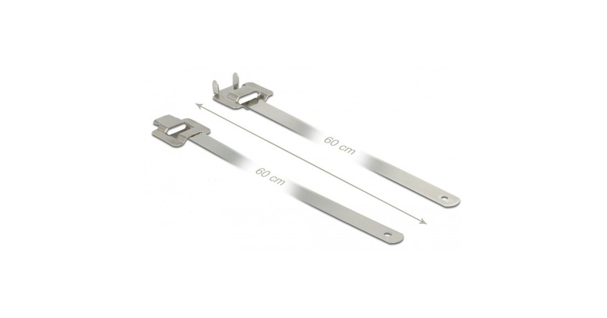 DeLOCKHerbruikbare RVS kabelbinders met vouwsluiting  (Roestvrij staal, 600 x 10 mm, 10 stuks)
