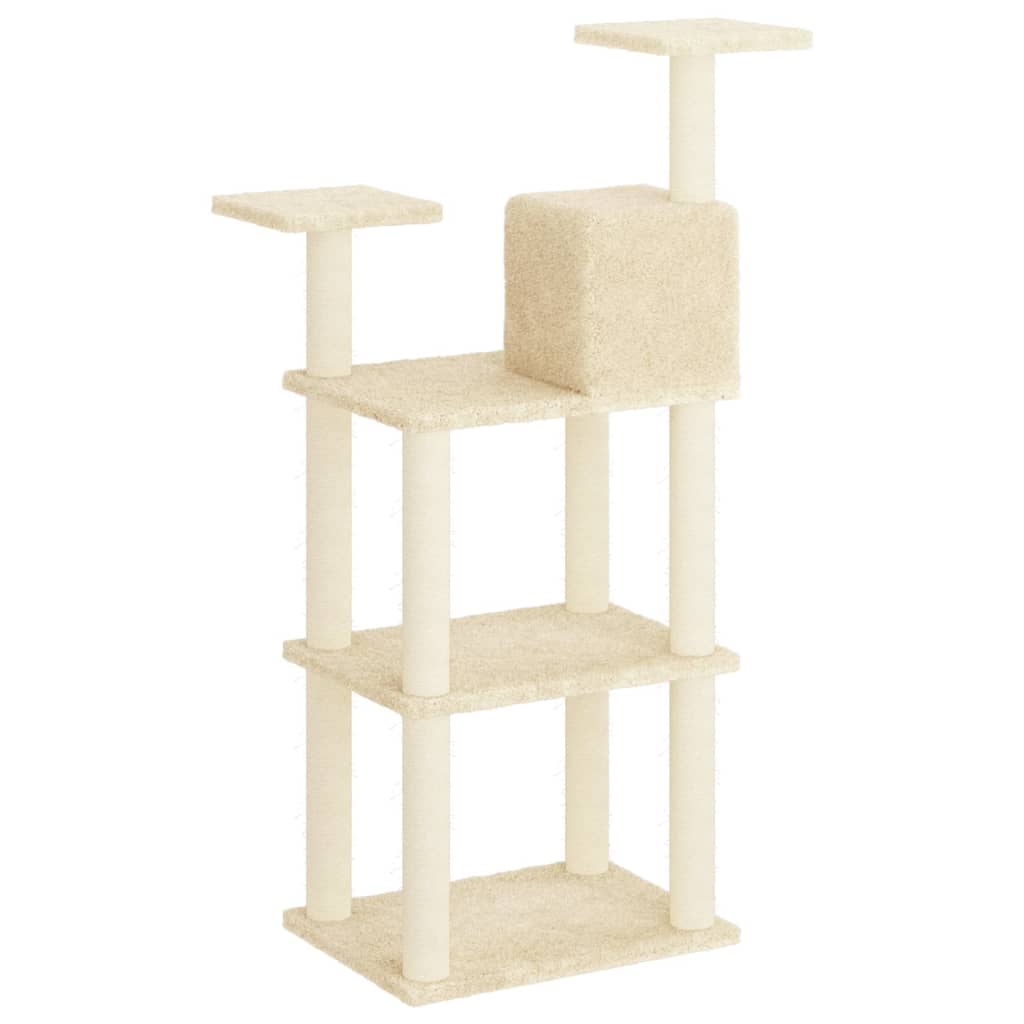 Arranhador para gatos vidaXL com postes de sisal cor creme