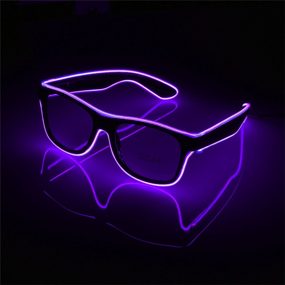 LED Party Brille Festival Leuchtbrille Verkleidungs Accessoire - Lila