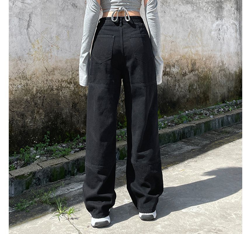 BrickBlack - Cargojeans met hoge taille en wijde pijpen