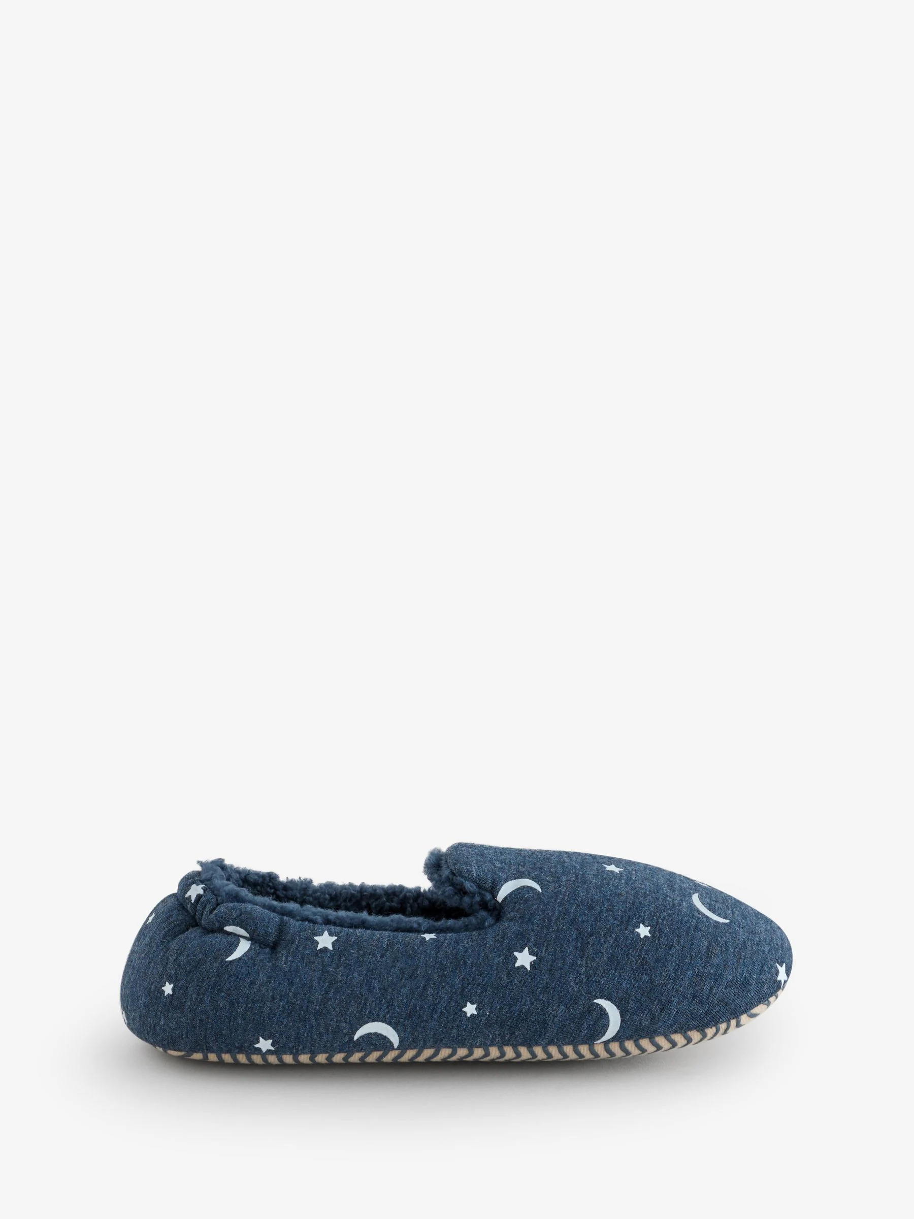 The White Company Blue Glow In The Dark Moon And Star Slippers