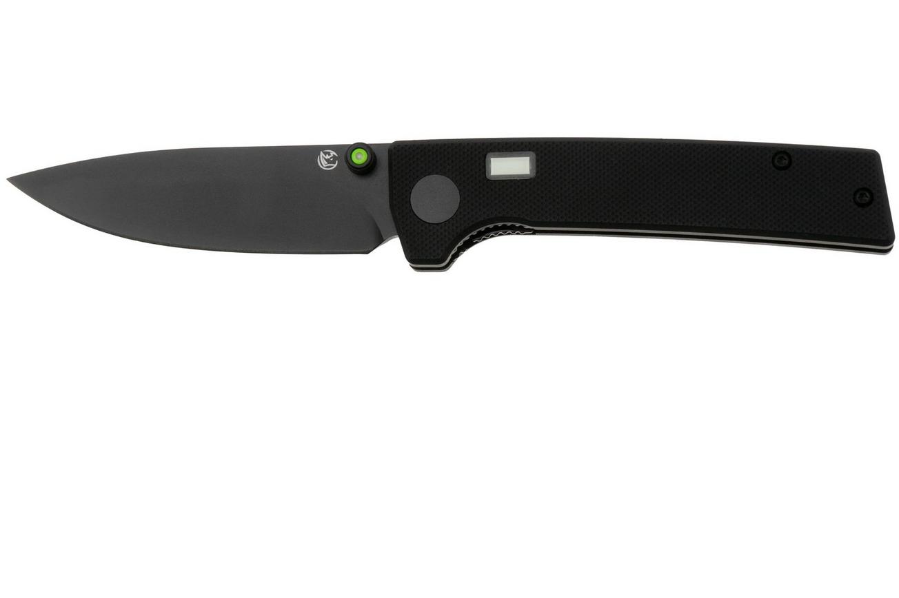 Glow Rhino Fermi FERMI-XG-GG, PVD D2, Black G10 Green Thumbstud, zakmes