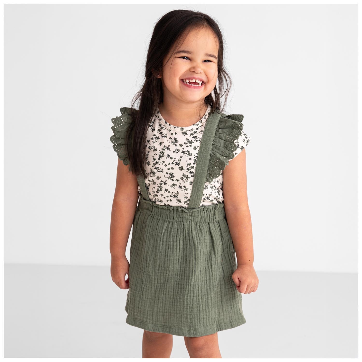 Prénatal peuter T-shirt korte mouwen bloemen wit