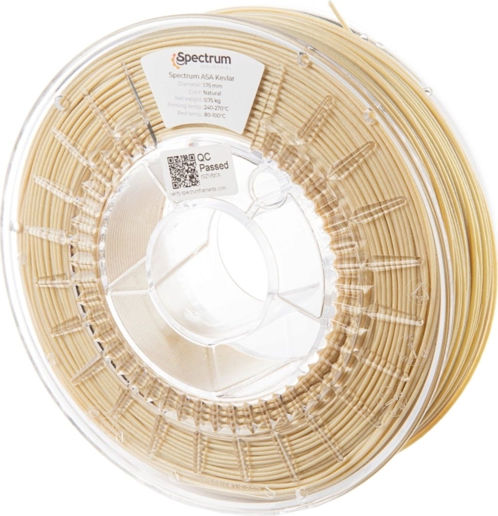 Spectrum  ASA Kevlar Natural, 1,75 mm / 750 g    Beständiges Filament mit mattem Finish