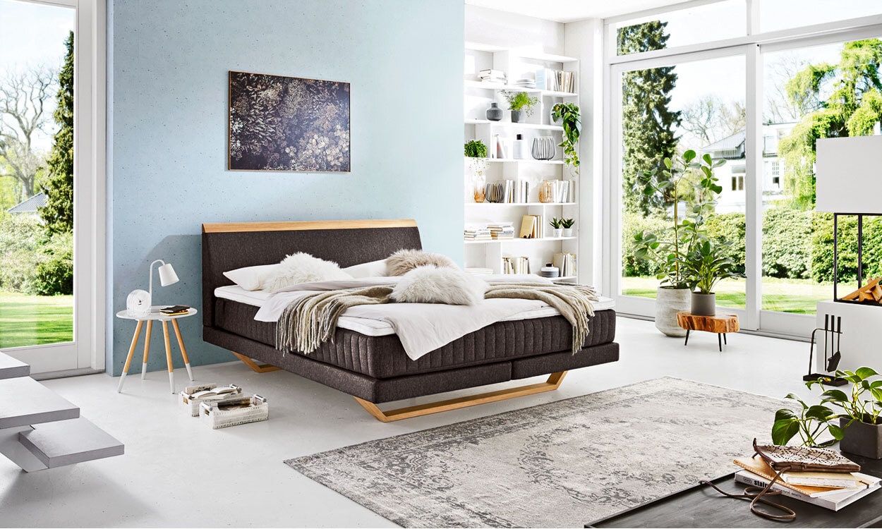 MONDO Bett SENTA 180 x 200 cm schwarz/ braun