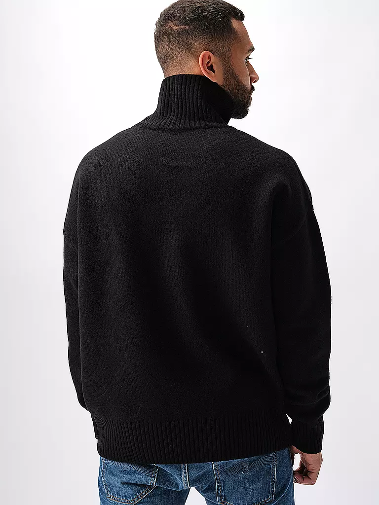 AMI PARIS Rollkragenpullover schwarz