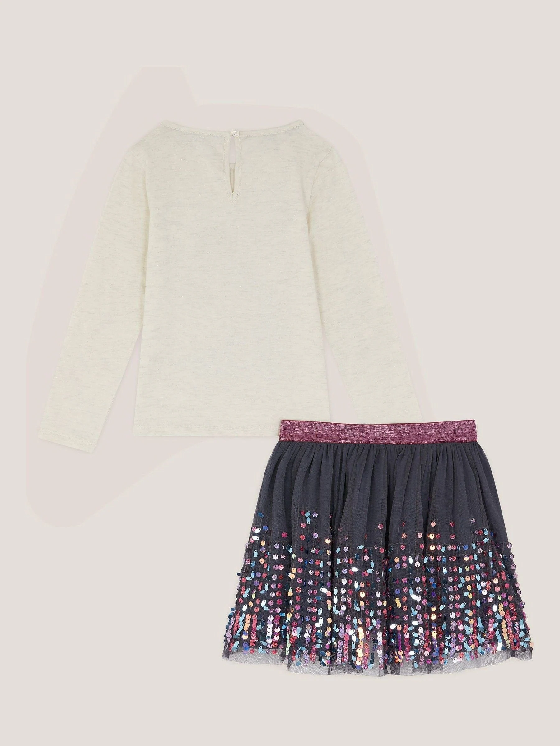 Monsoon Kosmische Stempel Eenhoorn Top & Rok Set