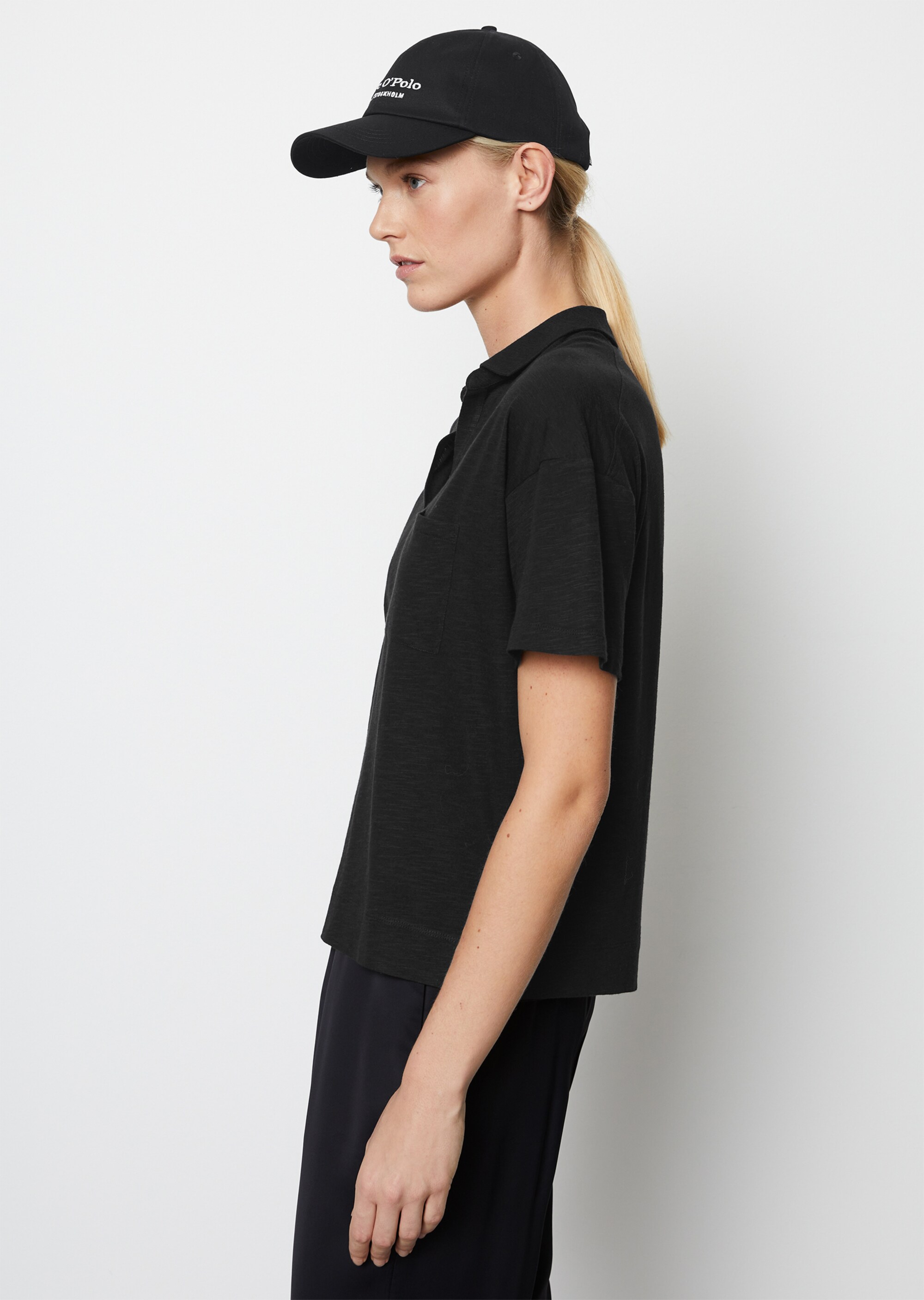 Polo-T-Shirt regularaus Organic Cotton-Viskose-Mix