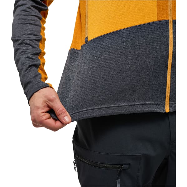 Veste polaire ski rando HAGLÖFS HAGLOFS ROC FLASH MID HOOD M MAGNETITE/SUNNY YELLOW