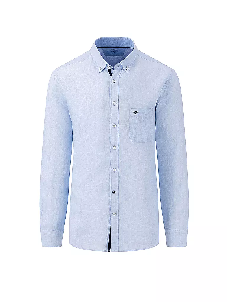 FYNCH HATTON Leinenhemd Casual Fit hellblau