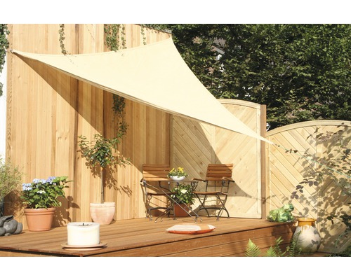 Driehoekig sisal zonnescherm met regenhoes 280x280x280 cm