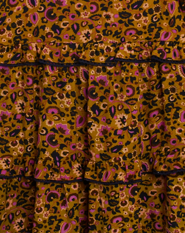 Langarm-Kleid MINI FLOWER TWILL geblümt in print yellow