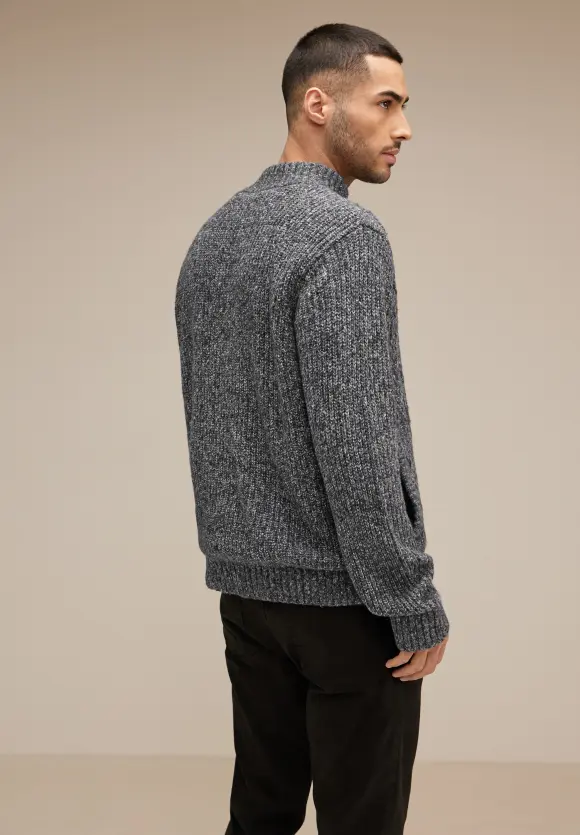 Strickjacke mit Teddyfutter - anthra grey melange