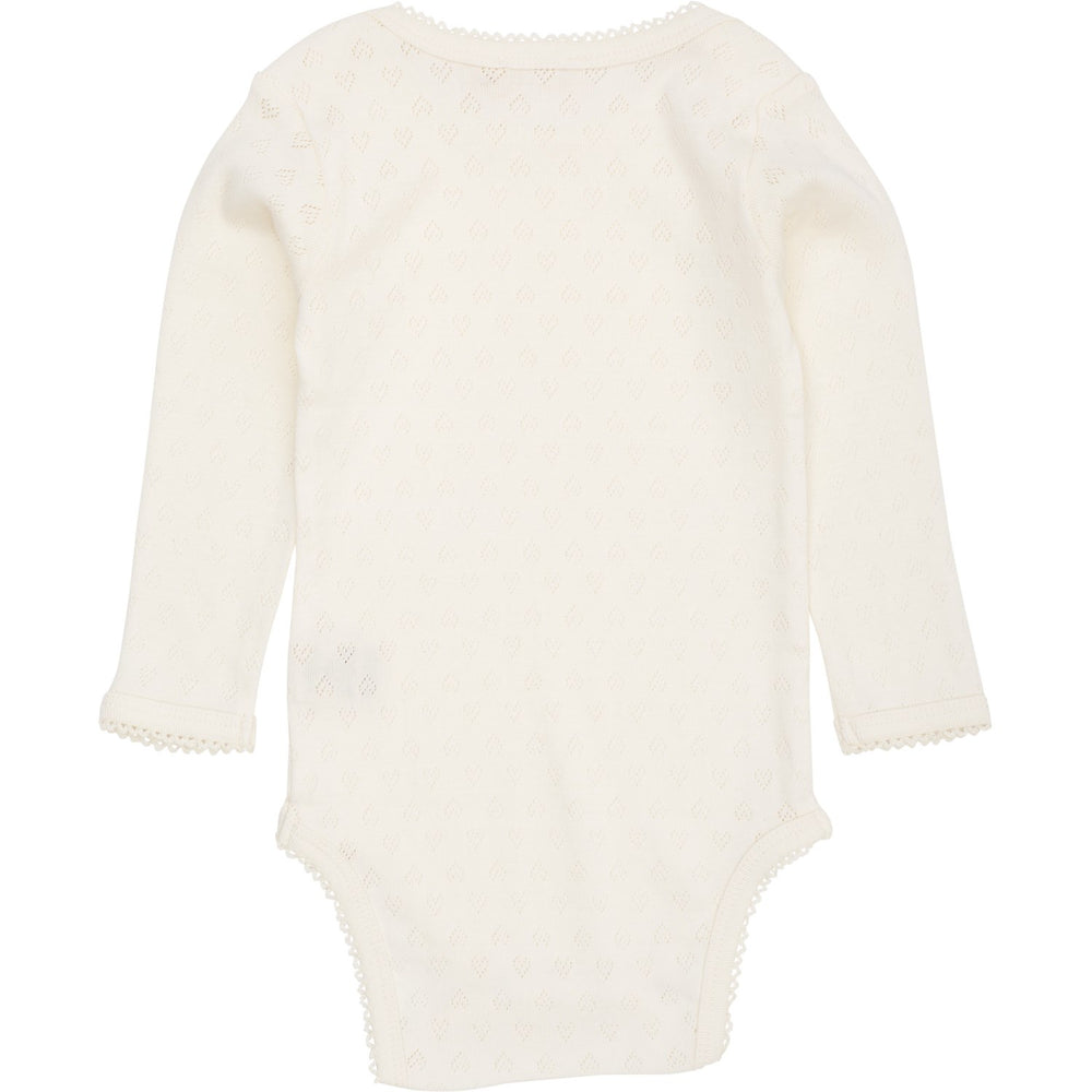 Køb COPENHAGEN COLORS Cream Pointelle Heart Lapneck Body Ls