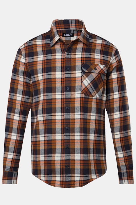 Men+ Karo-Flanellhemd, Langarm, Kentkragen, Modern Fit, bis 8 XL
