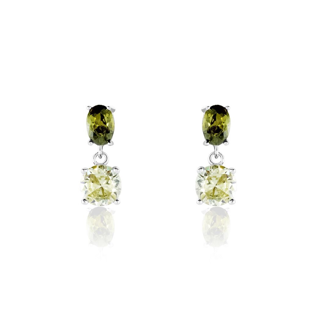 Boucles D'oreilles Pendantes Argent Blanc Brenna Oxydes De Zirconium