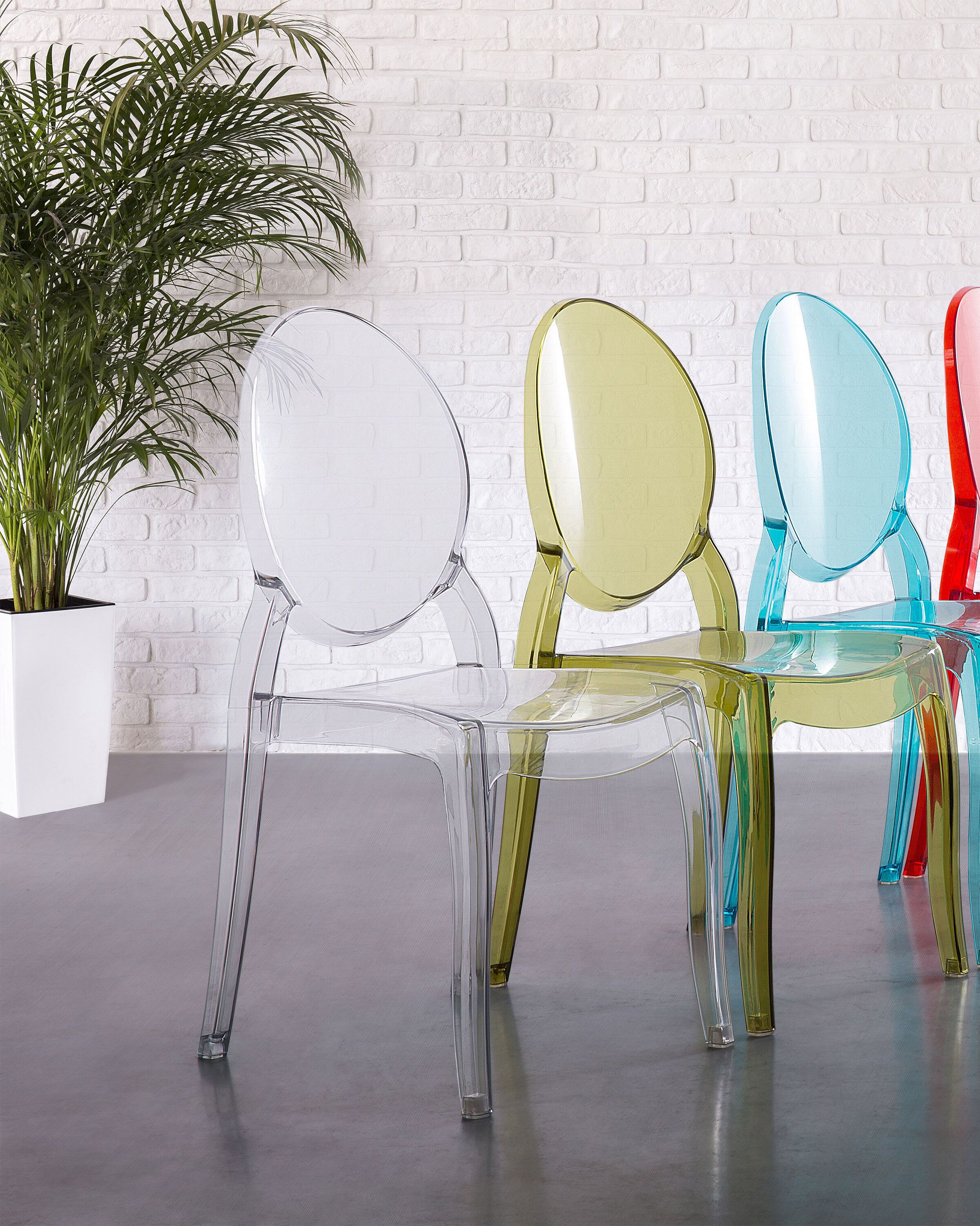 Set van 4 eetkamerstoelen MERTON Transparant