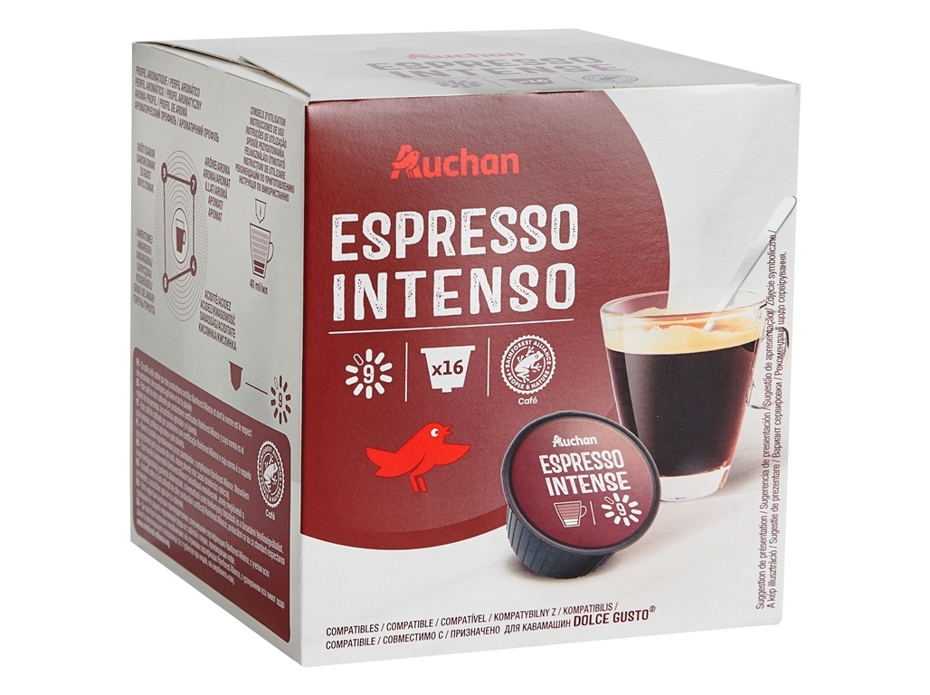 CÁPSULAS CAFÉ DG AUCHAN INTENSO INT.9 16UN