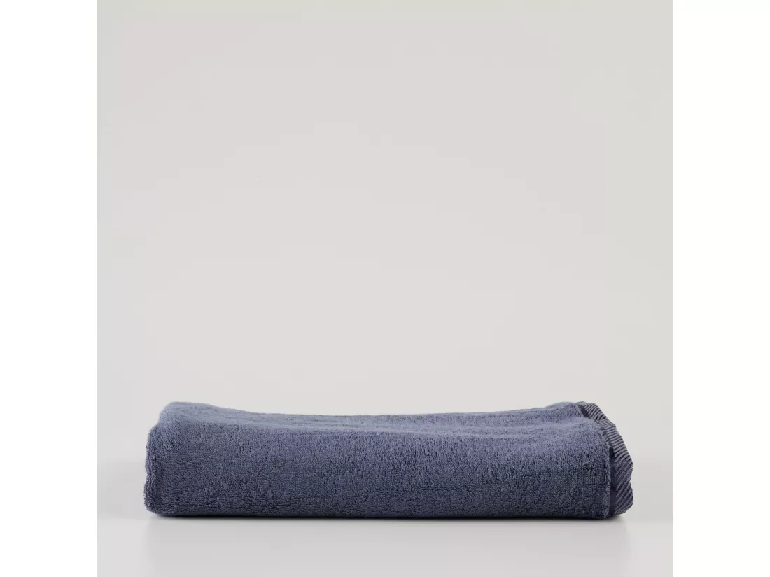 Serviette de Bain en Bambou Bleu Foncé 100x150 cm