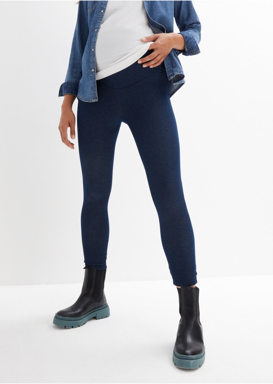 Pantalon thermique de grossesse aspect jean
