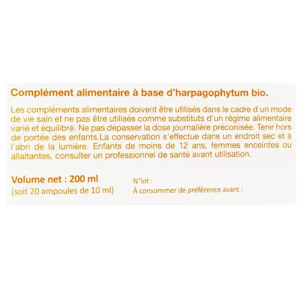 Ampolas de Harpagophytum Orgânico Nat & Form, 20 unidades
