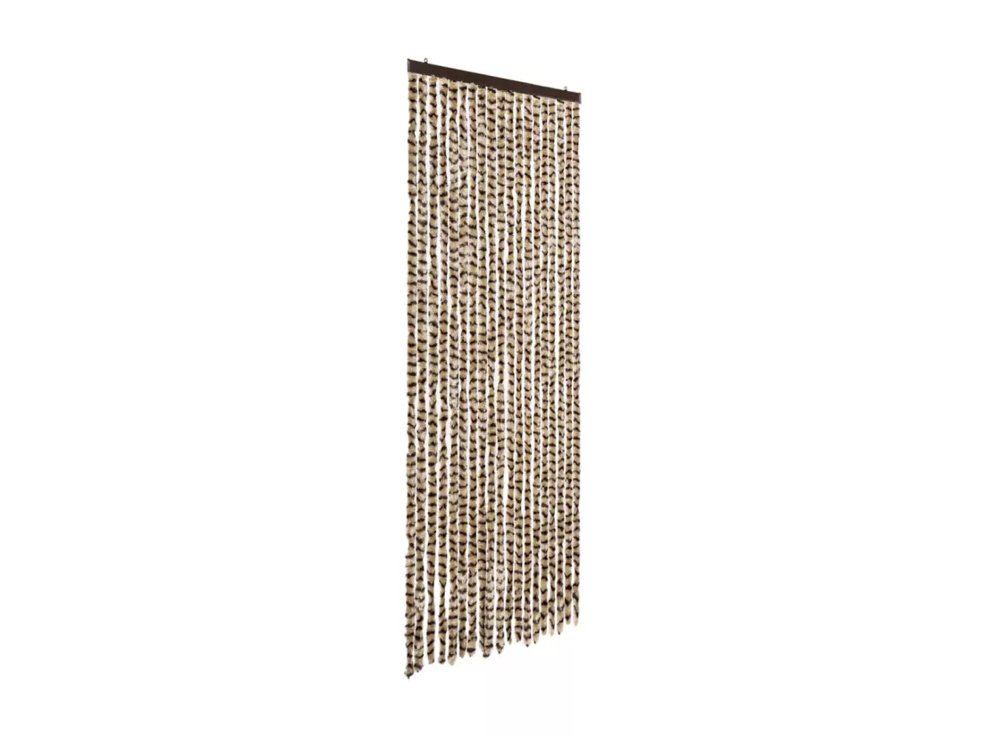 Rideau anti-mouches beige et marron 56x200 cm chenille