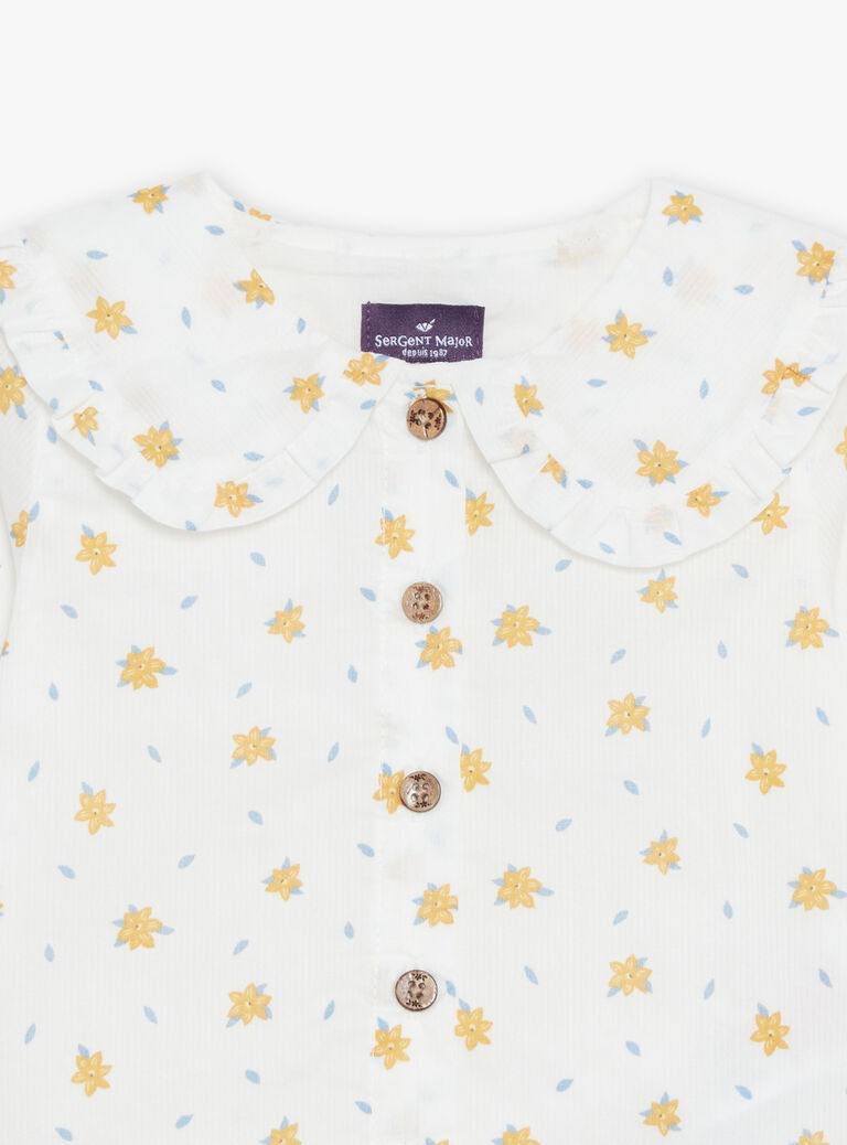 Chemisier écru à fleurs