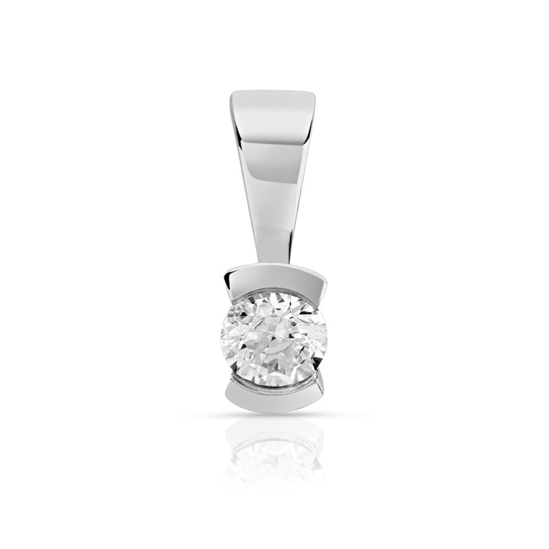 Pendentif or 750 blanc diamant