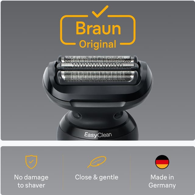 Braun 54B KeyPart barberhoved 051330 (sort)