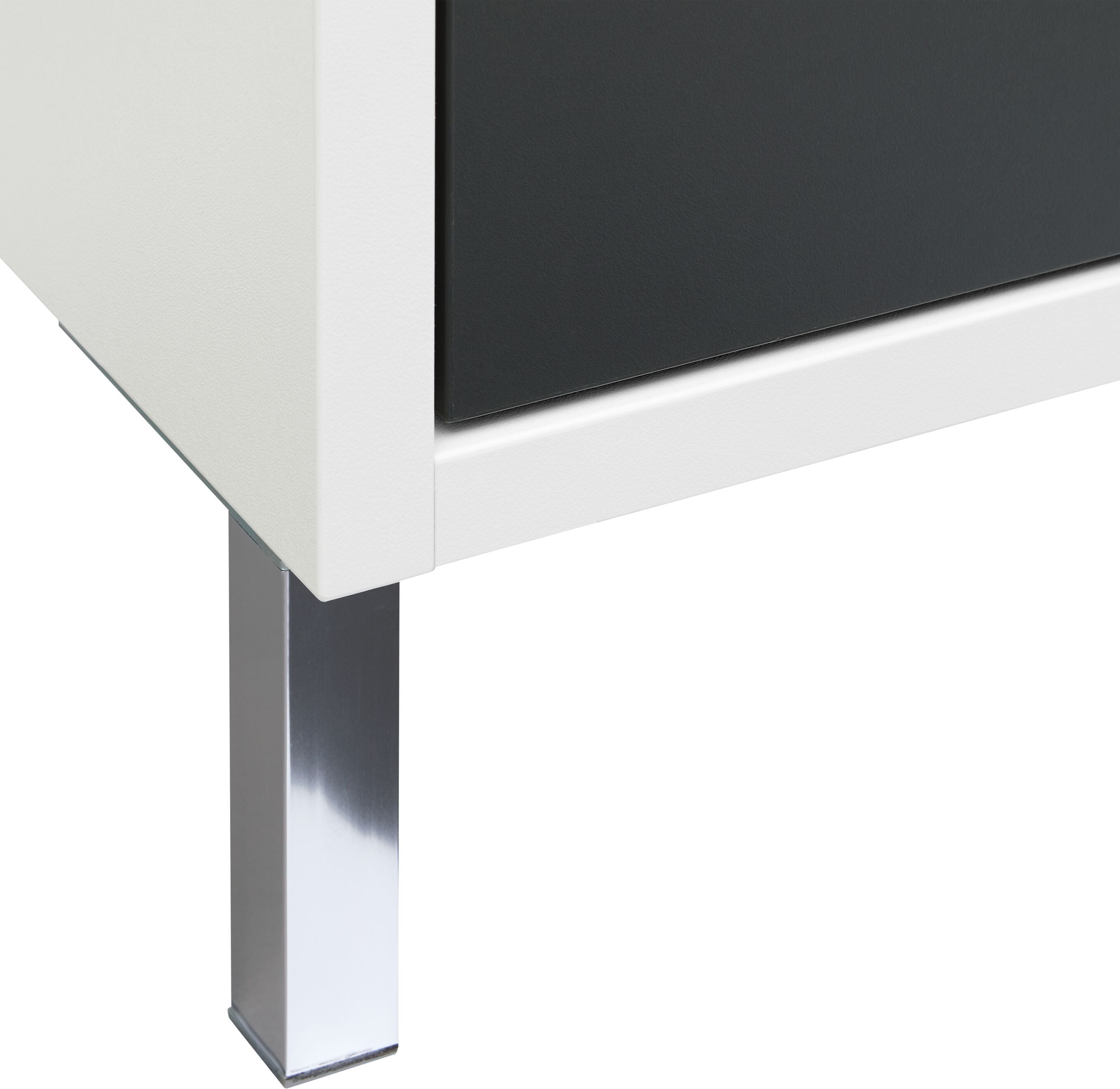 SIERRA Beistellmöbel - Weiss / Anthrazit / B: 60.0 cm x T: 35.0 cm x H: 84.3 cm