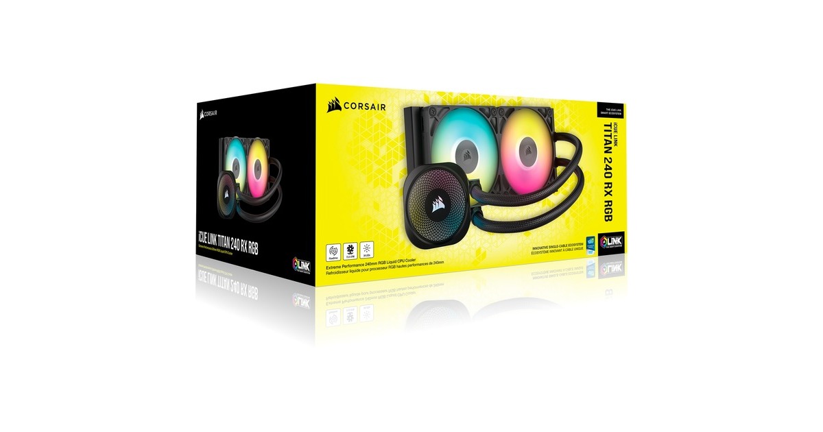 CorsairiCUE LINK TITAN 240 RX RGB waterkoeling  (Zwart, 4-pins PWM fan-connector)