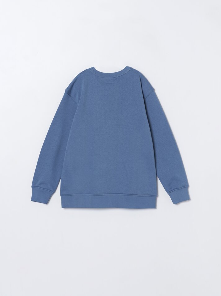 Conjunto de moletom e calça de duas peças - Azul Médio