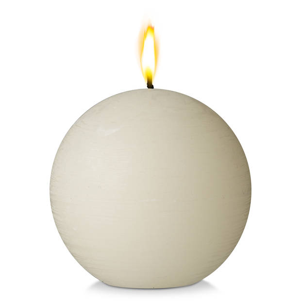 Blokker Rustieke Bolkaars - 8x8 cm - Wit