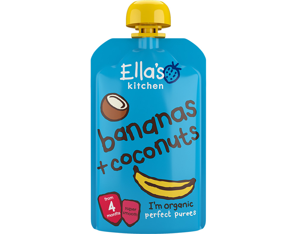 SAQUETA ELLA'S KITCHEN BANANA E LEITE DE CÔCO 120G