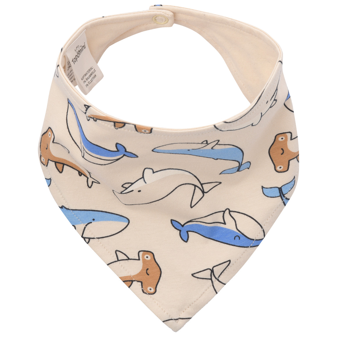 Topomini Baby Bandana mit Druckknopf beige