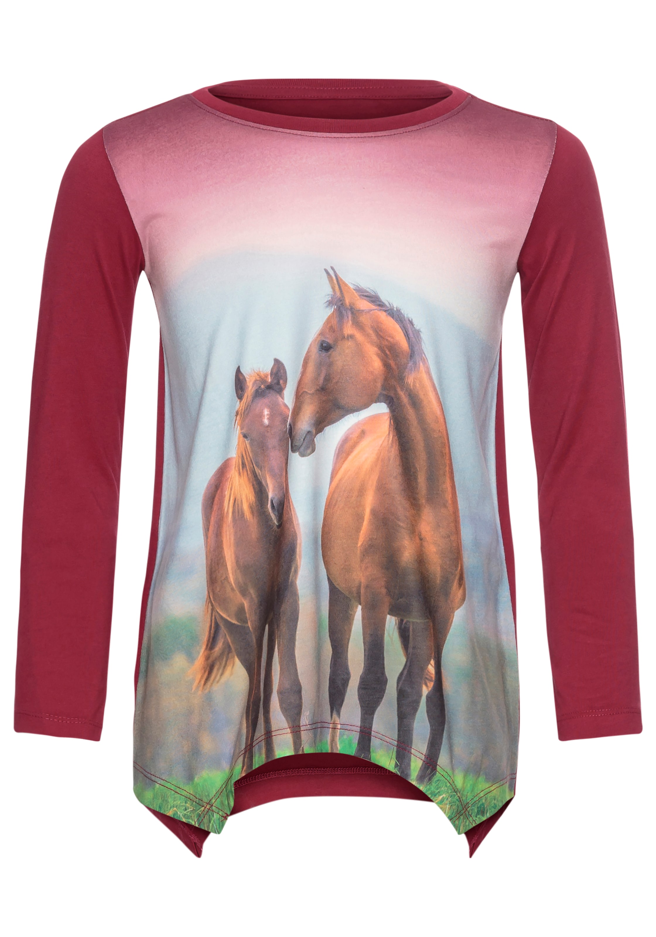 KIDSWORLD Langarmshirt & Leggings »2tlg. Set Shirt + Leggings mit Pferde-Motiv - NEUE FARBE dazukommen«, 2 süsses Fotomotiv